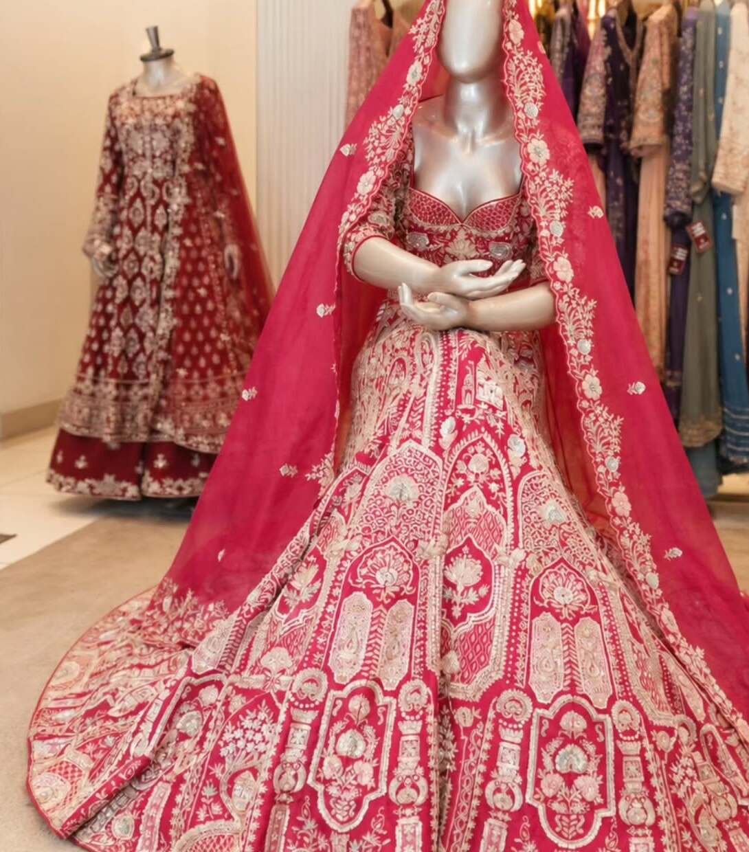 Bridal lehenga on display at Asma Designer Studio